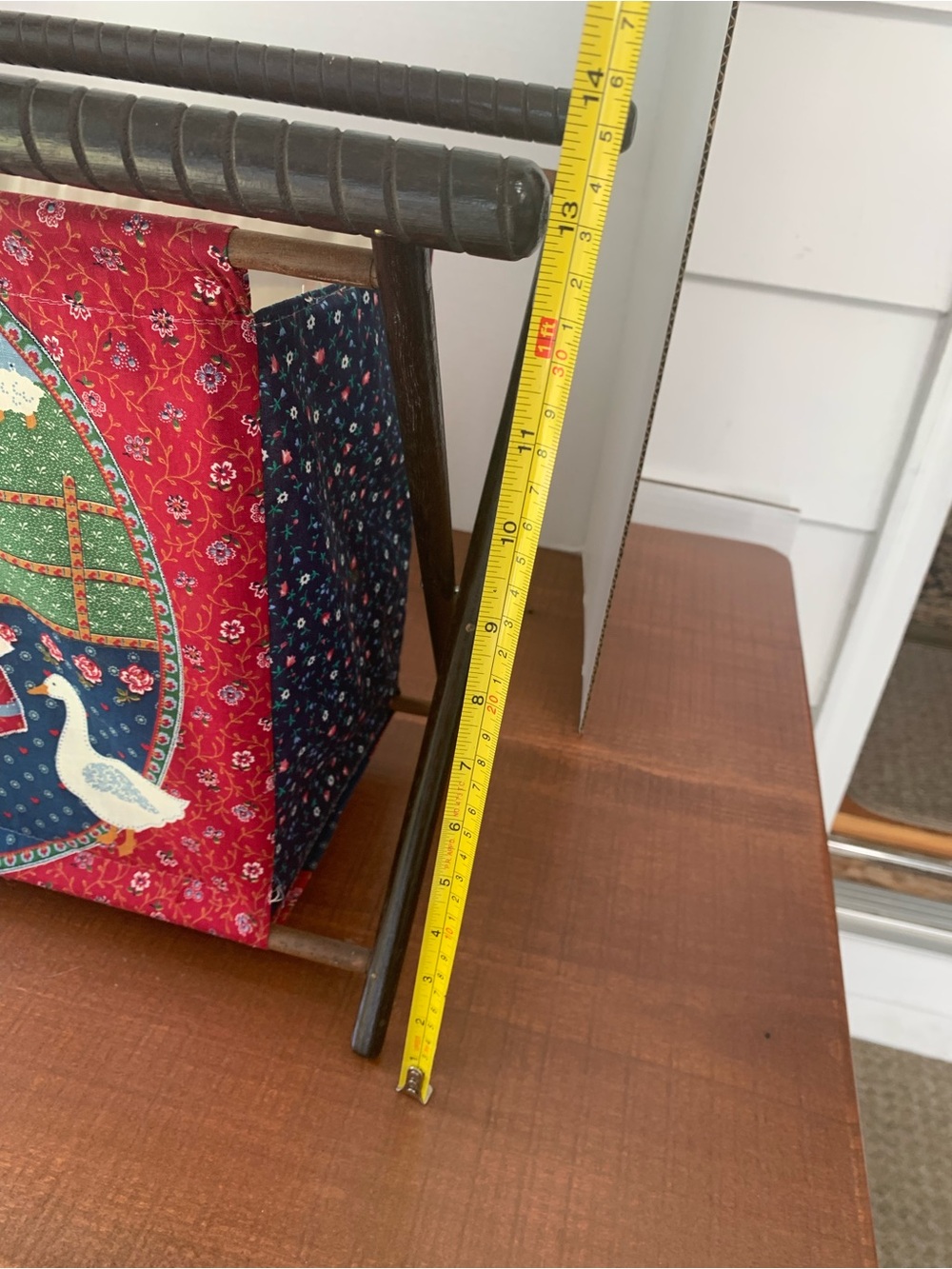 Vintage Grandmacore Cottage Core Girl with Geese Folding Sewing Yarn Caddy EUC - Picture 11 of 14